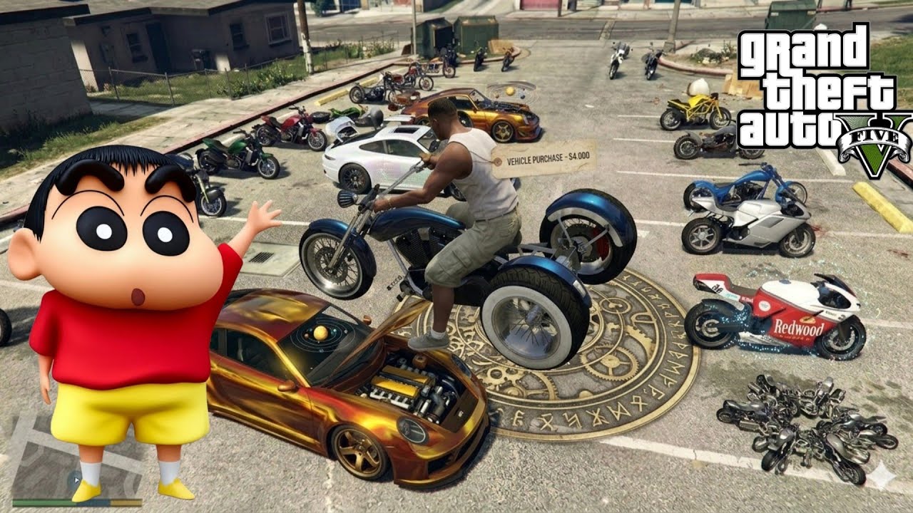 Franklin Dream Bike… Shinchan Oka Mata tho Damage! 🤣#GTA5Telugu  #ShinchanTelugu