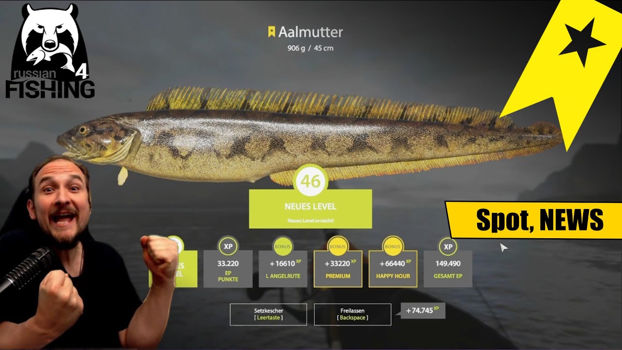 Russian Fishing 4 - Nordmeer - Aalmutter, NEWS, Level UP
