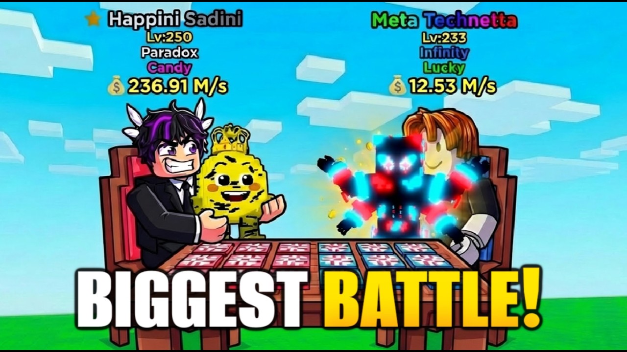BATTLING my HAPPINI SADINI PARADOX brainrot in the Minigames Table of Escape Tsunami for Brainrots