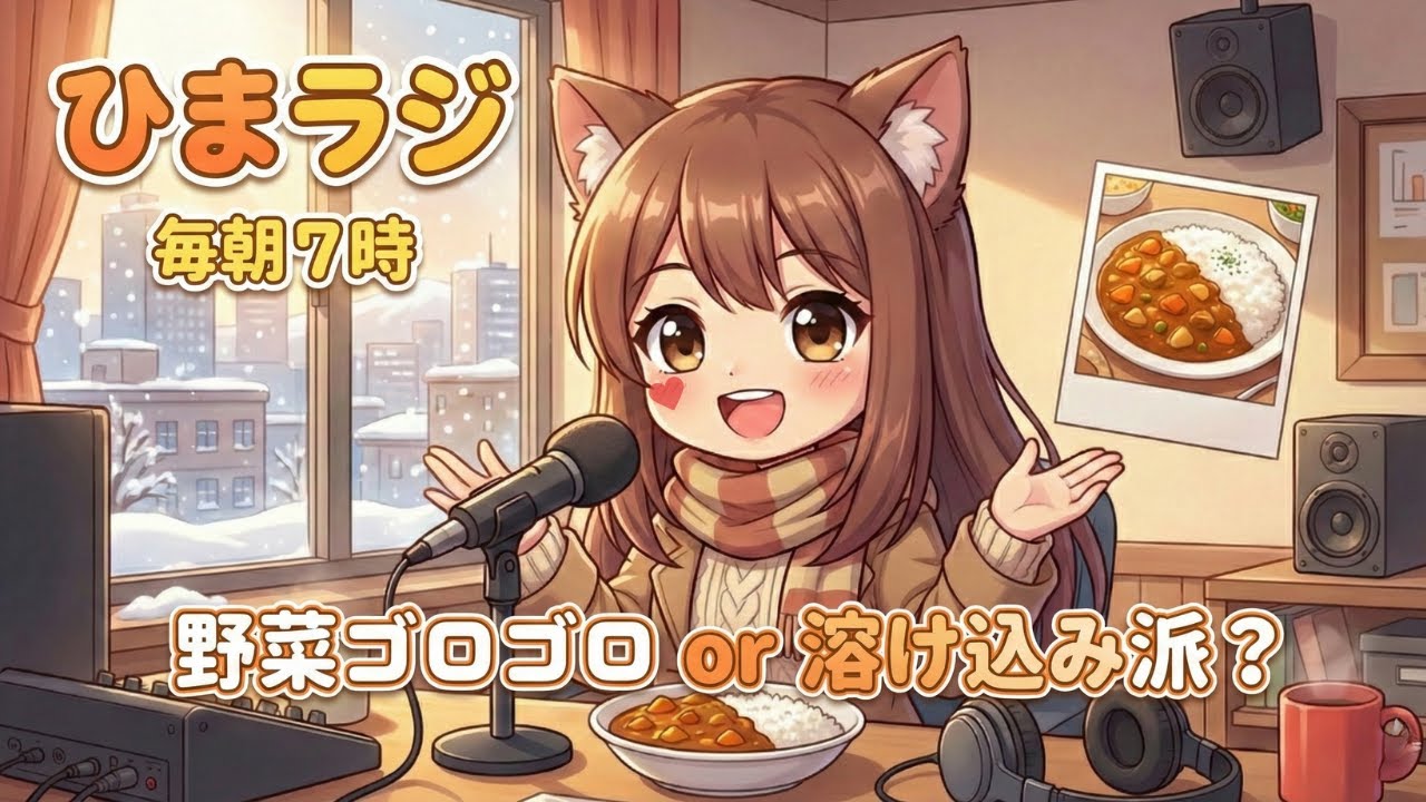 【朝活/雑談】カレー🍛野菜ゴロゴロor溶け込み派？ひまわりラジオ・ひまラジ🌻のんびりまったり朝７時🔰縦型配信