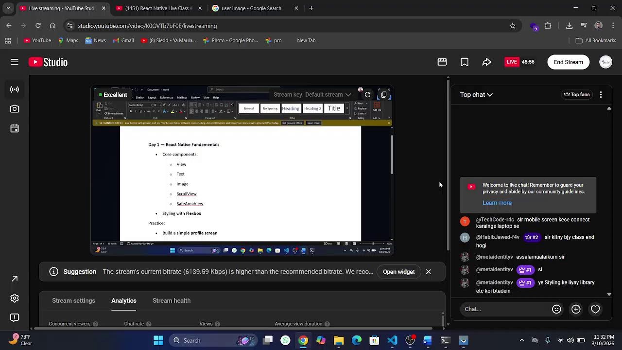 React Native Live Class #3 | Core Components & Styling with Flexbox | React Native Mobile App
