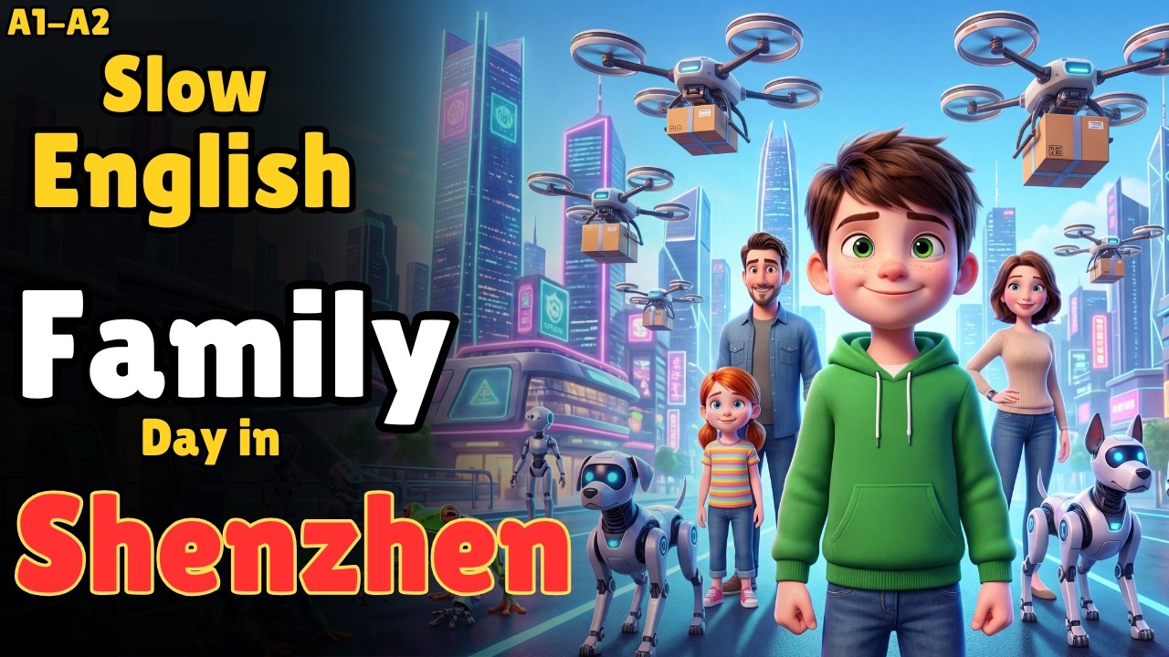 Family Day in Shenzhen China | Slow English storie for Beginner level 1A A2