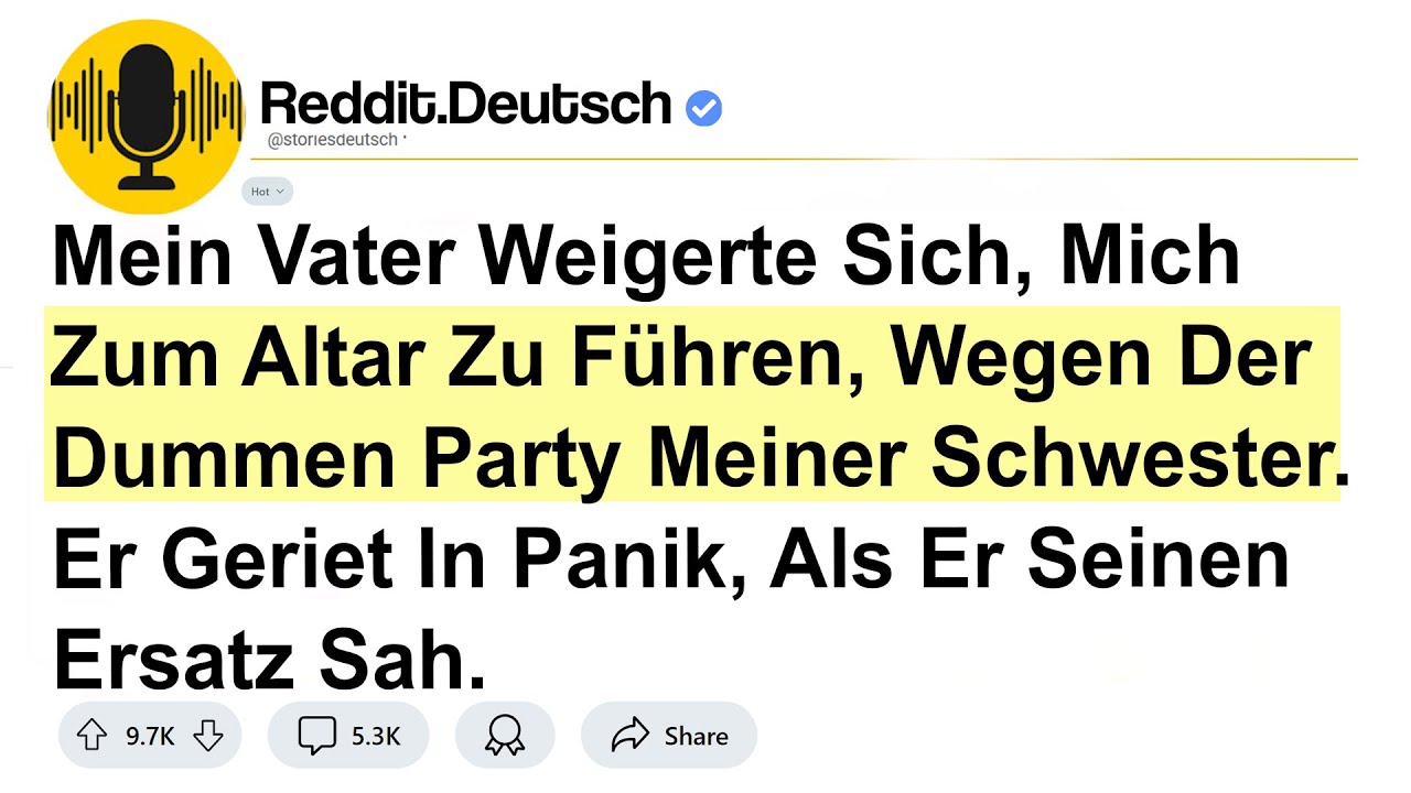Mein Vater weigerte sich, mich zum Altar zu führen, wegen der dummen Party meiner Schwester. Er ...