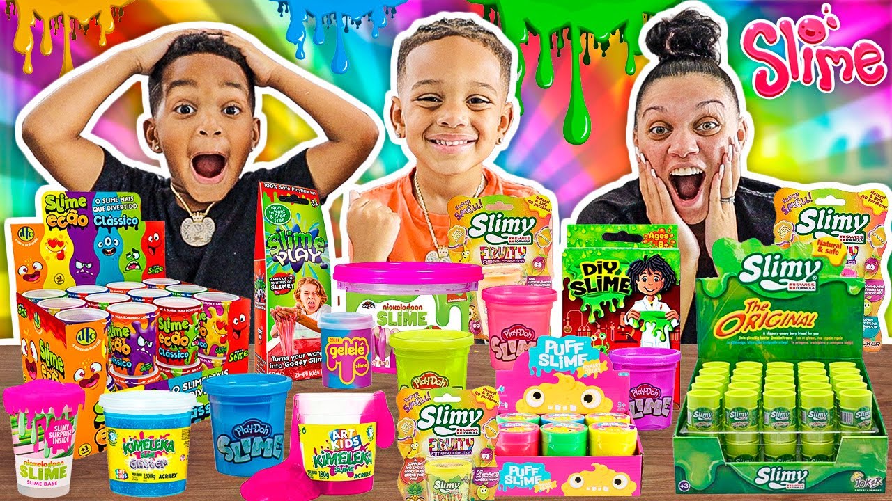 Mixing All Our Store Bought Play Dough Slimes With DJ's Clubhouse!!