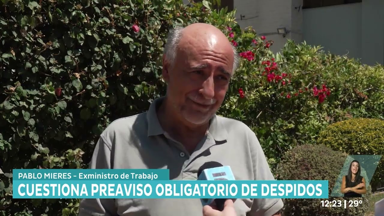 💼 Pablo Mieres cuestionó la iniciativa impulsada por el ministro Juan Castillo sobre preaviso de de