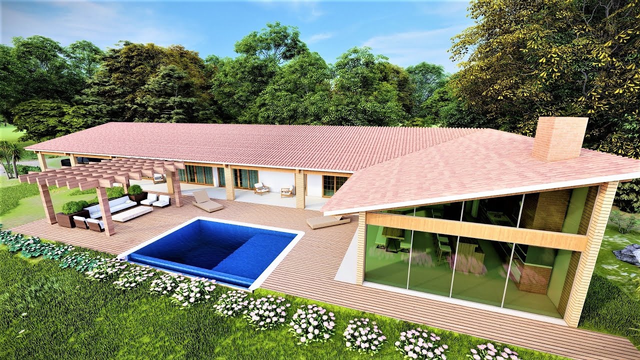 Casa de Campo - Chácara - Compre o Projeto na Descrição - P391
