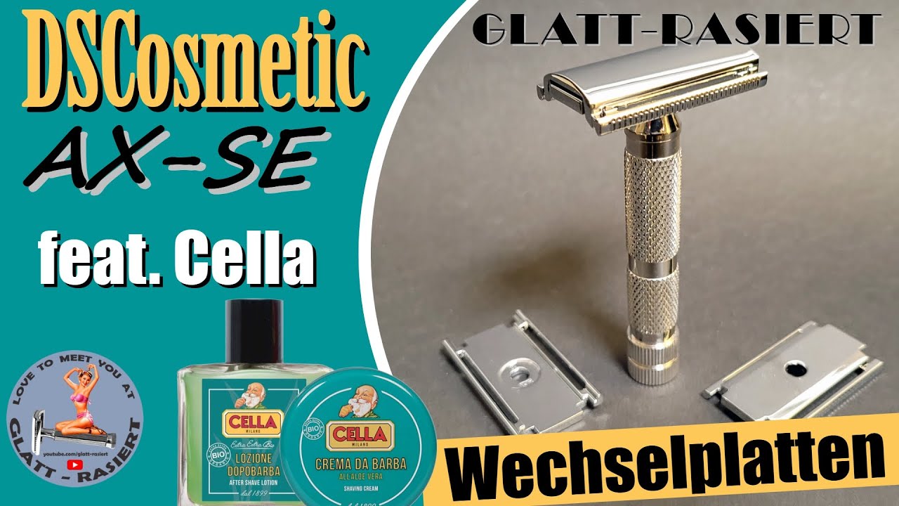 DSCOSMETIC DS AX-SE ║ Mit 3 Wechselplatten / Rasierhobel / Nassrasur // GLATT - RASIERT