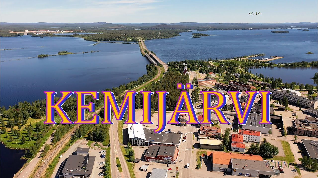 Kemijärvi Finland from air  4K drone scenery