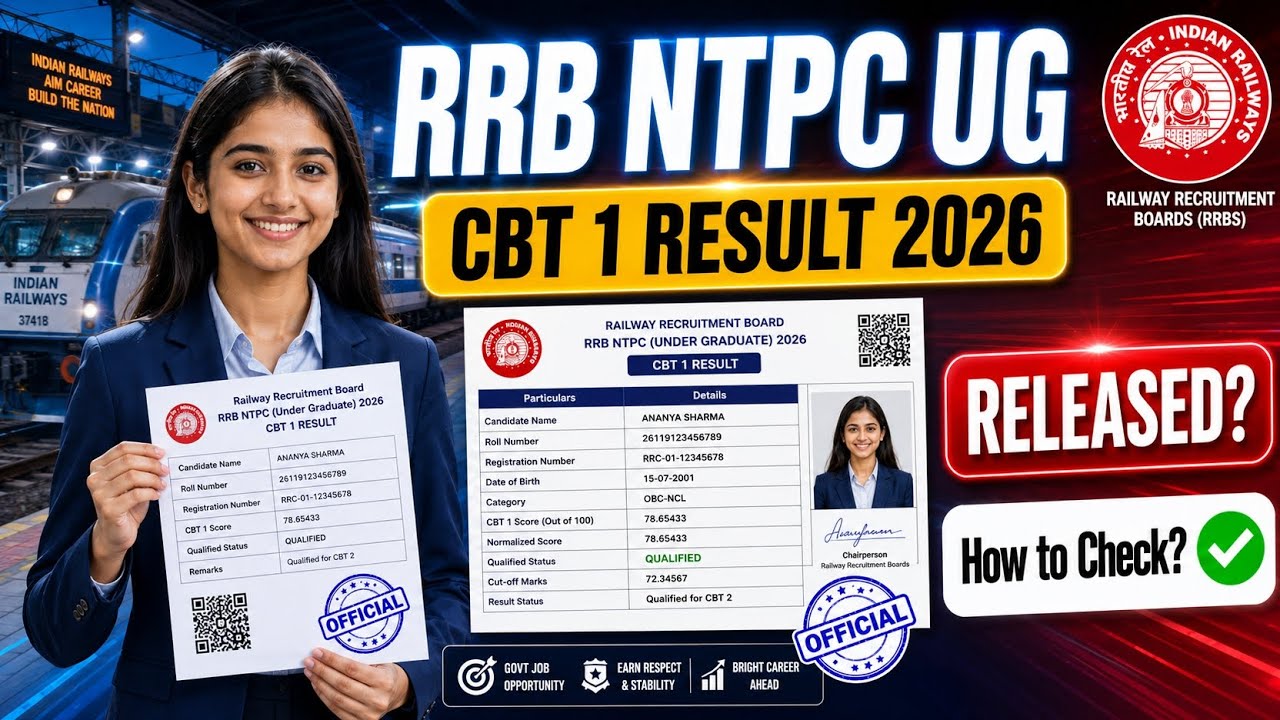 rrb ntpc ug result 2026 | rrb ntpc undergraduate cbt 1 result 2026