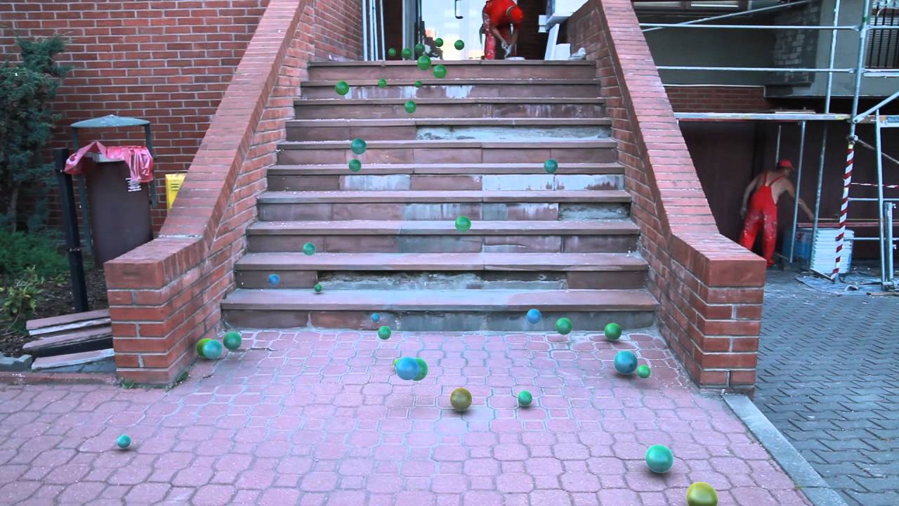 Bouncing balls animation - boujou tracking, maya particles