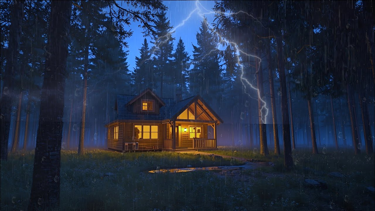Cozy Cabin in the Rain 🌧️ 6 Hours Rain Sounds to Sleep Fast & Beat Insomnia