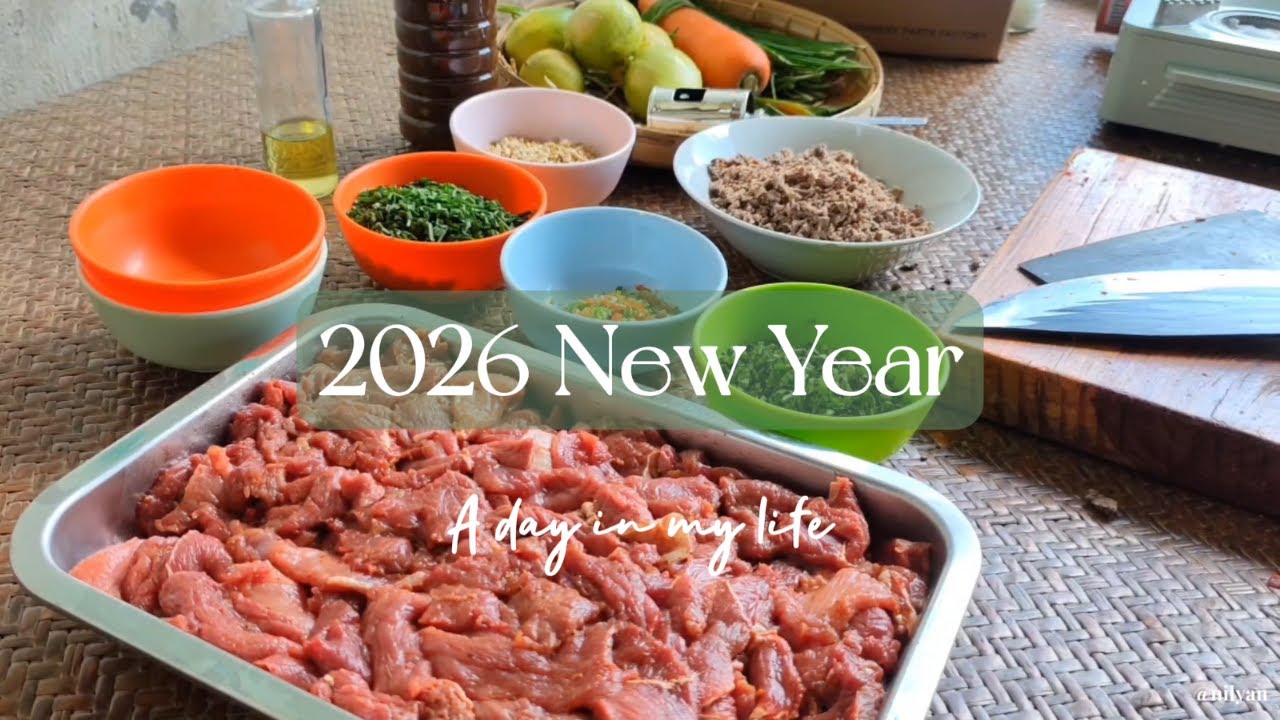 ကချင်အစားစာ ဆာဖြယ်🍋🌶️| အမဲသားကင် BBQ🥩| ရေညှိထမင်းလိပ် | 2026 New Year| Nilayn's Kitchen Vlog [ 13 ]