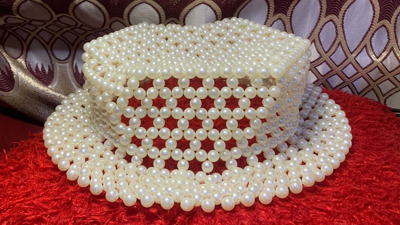 DIY Beaded Hat// How To Make Pearl Bead Hat// #beading #beadwork #shorts