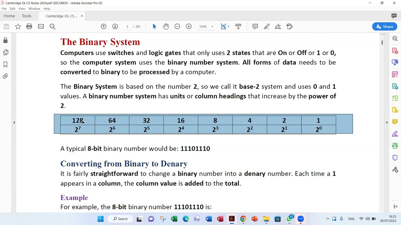 Cambridge Computer Science Chapter 1 Data Representation Part 1