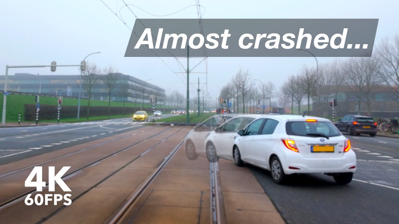 Nearly crashed into a car! | 🚊 HTM Line 15 | 🇳🇱 The Hague | 4K Tram Cabview | Siemens Avenio
