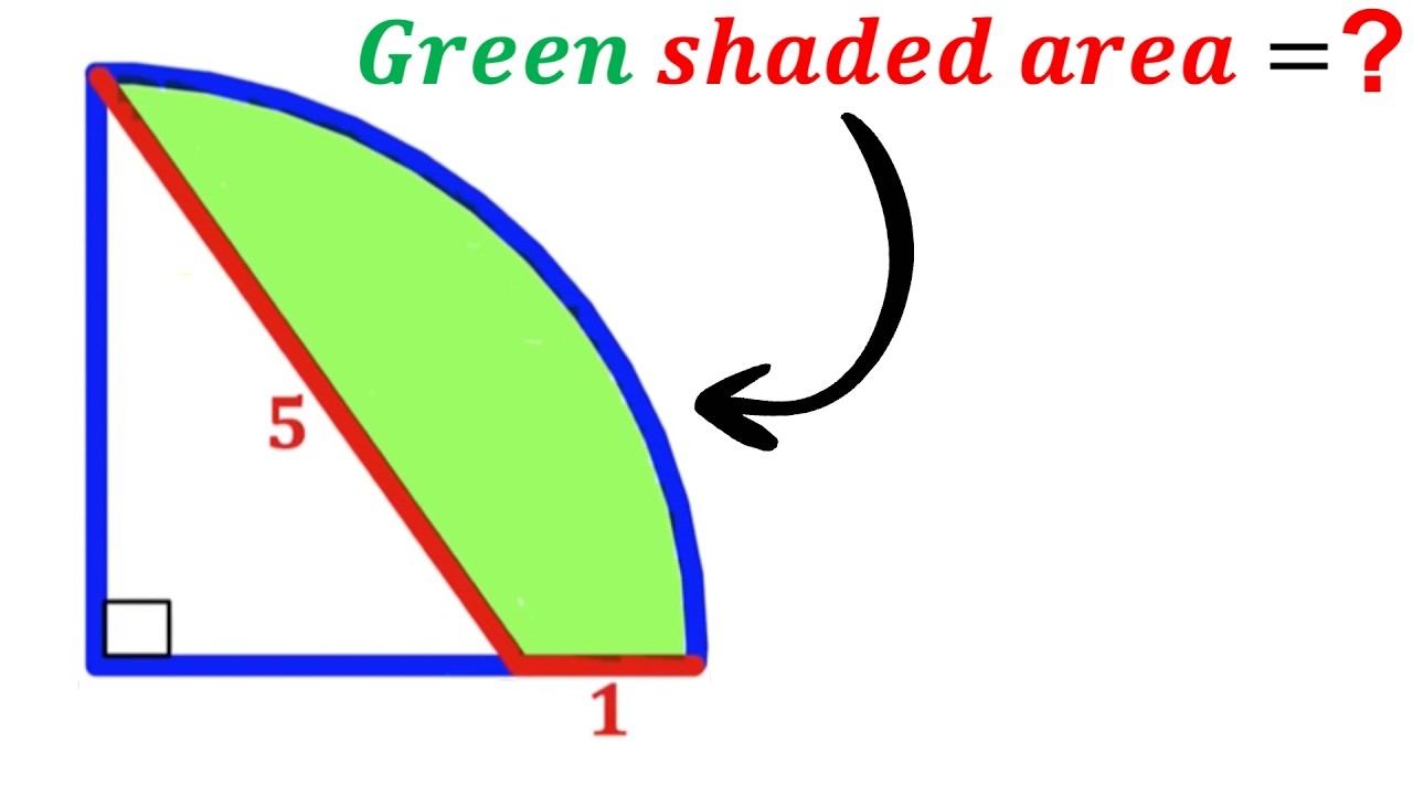 Can you find area of the Green shaded region? | (Quarter Circle) | #math  #maths | #geometry