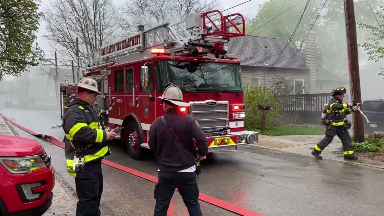 GR Fire Department on scene of a house fire in the basement 05/01/23