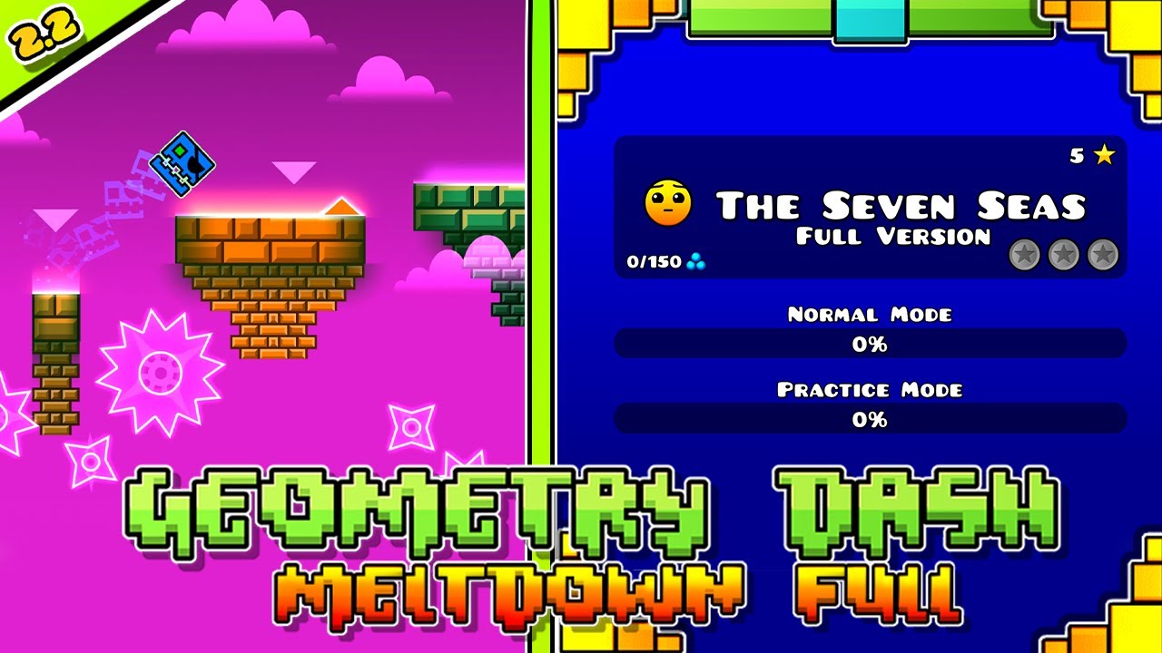 The Seven Seas Full Version (All Secret Coins) | Geometry Dash Full Meltdown | By SlothBlock
