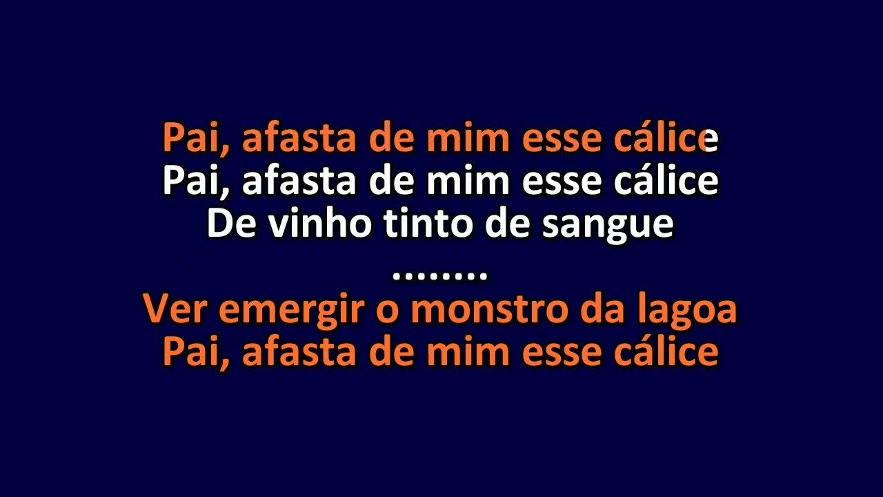 Chico Buarque - C&aacute;lice - Som Original - Karaoke Instrumental Letra - ObsKure