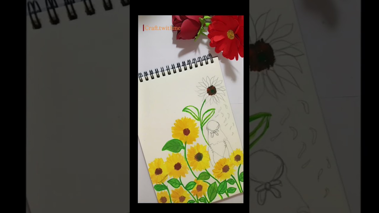 A girl who loves to be among flowers🌻#art #artist #painting #drawing #diy #viral #explore #flowers