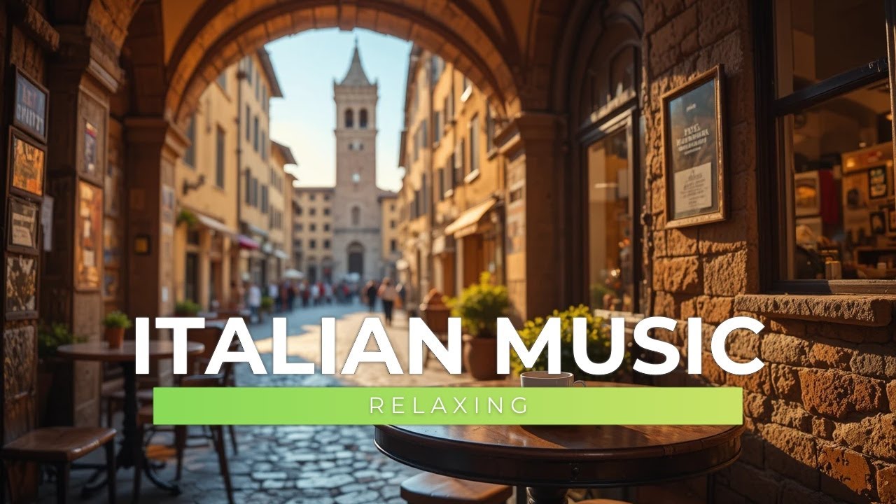 Italian Café by the Sea 🌊 Cozy Vintage Jazz & Love Guitar