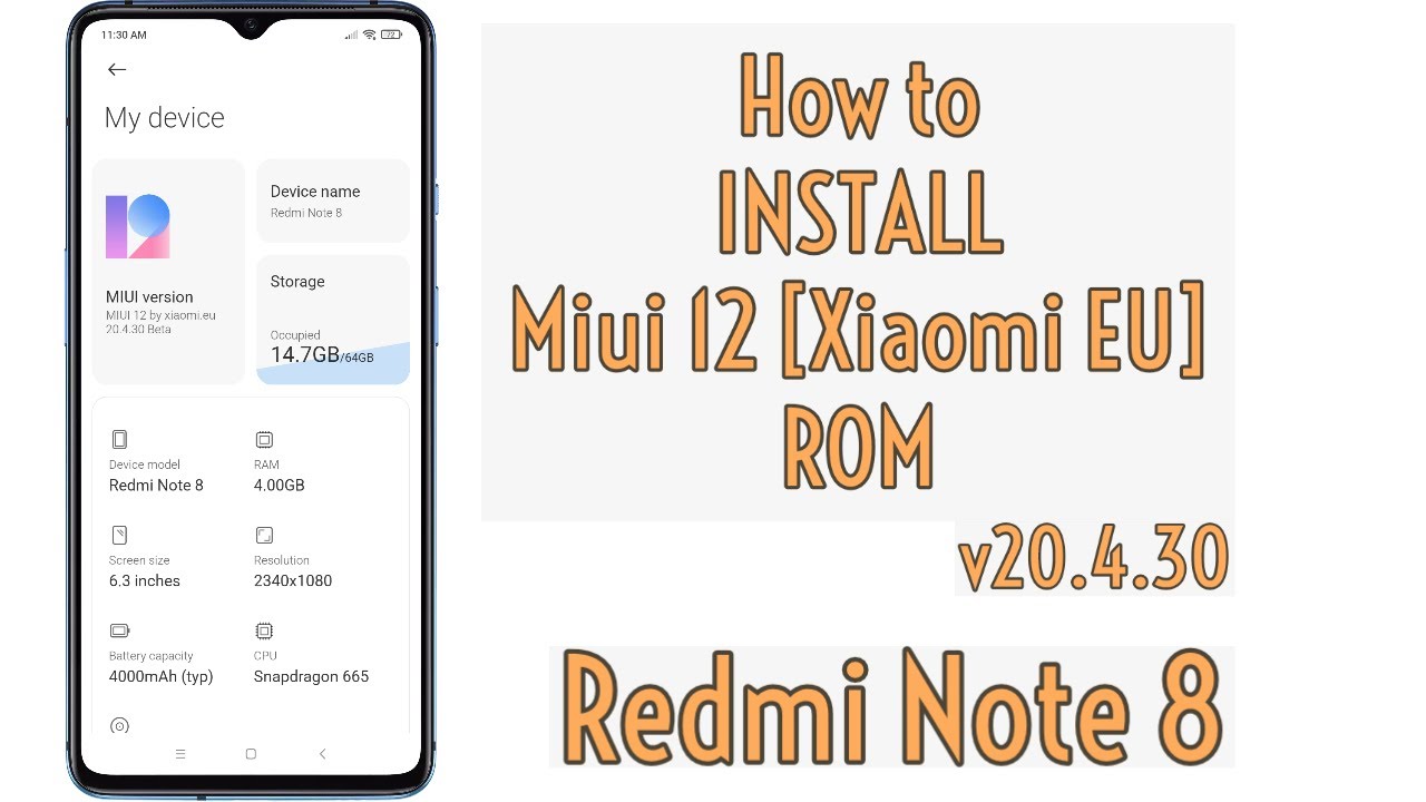 How to INSTALL Xiaomi EU v20.4.30  [Miui 12] in Redmi Note 8?