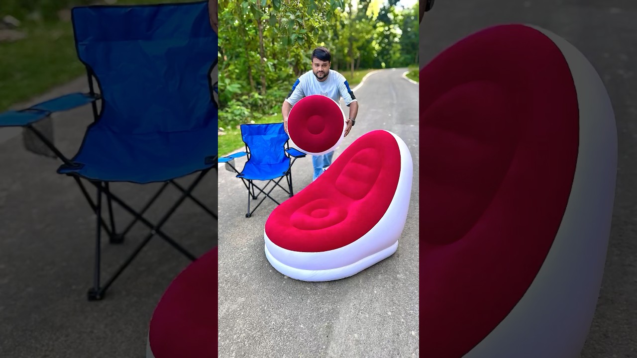 Modern Inflatable PVC Sofa Stool and Travel Chair Unboxing