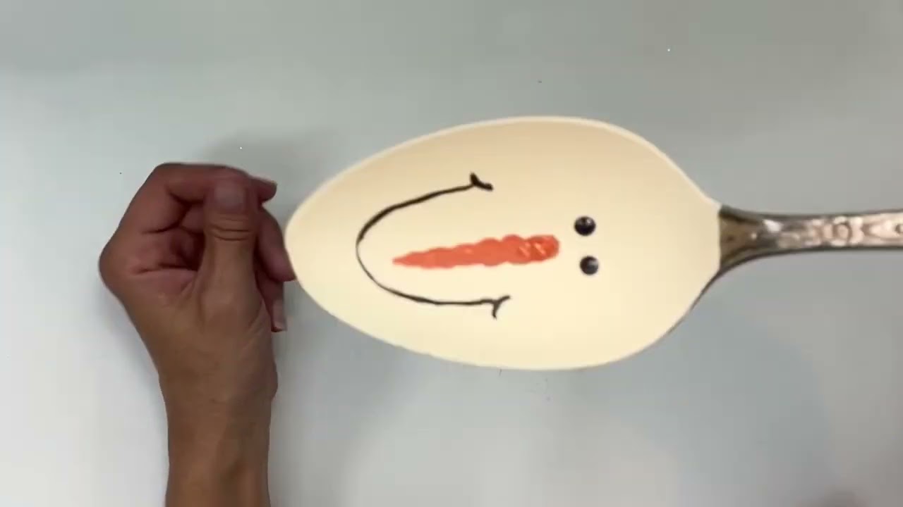 DIY Snowman Painted Silver Spoon || Christmas Ornament || Snowman Decor