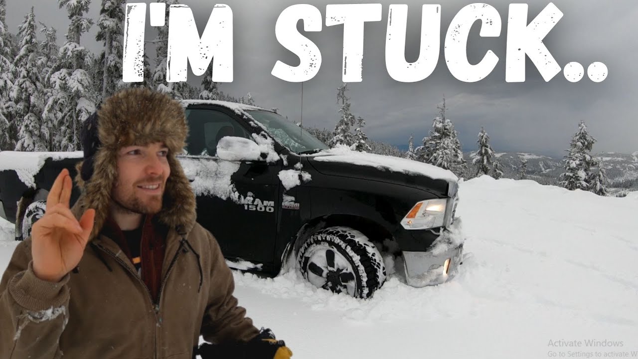 RAM 1500 In DEEP SNOW (2 Feet) I Got STUCK.. | 4WD Lock To The Rescue