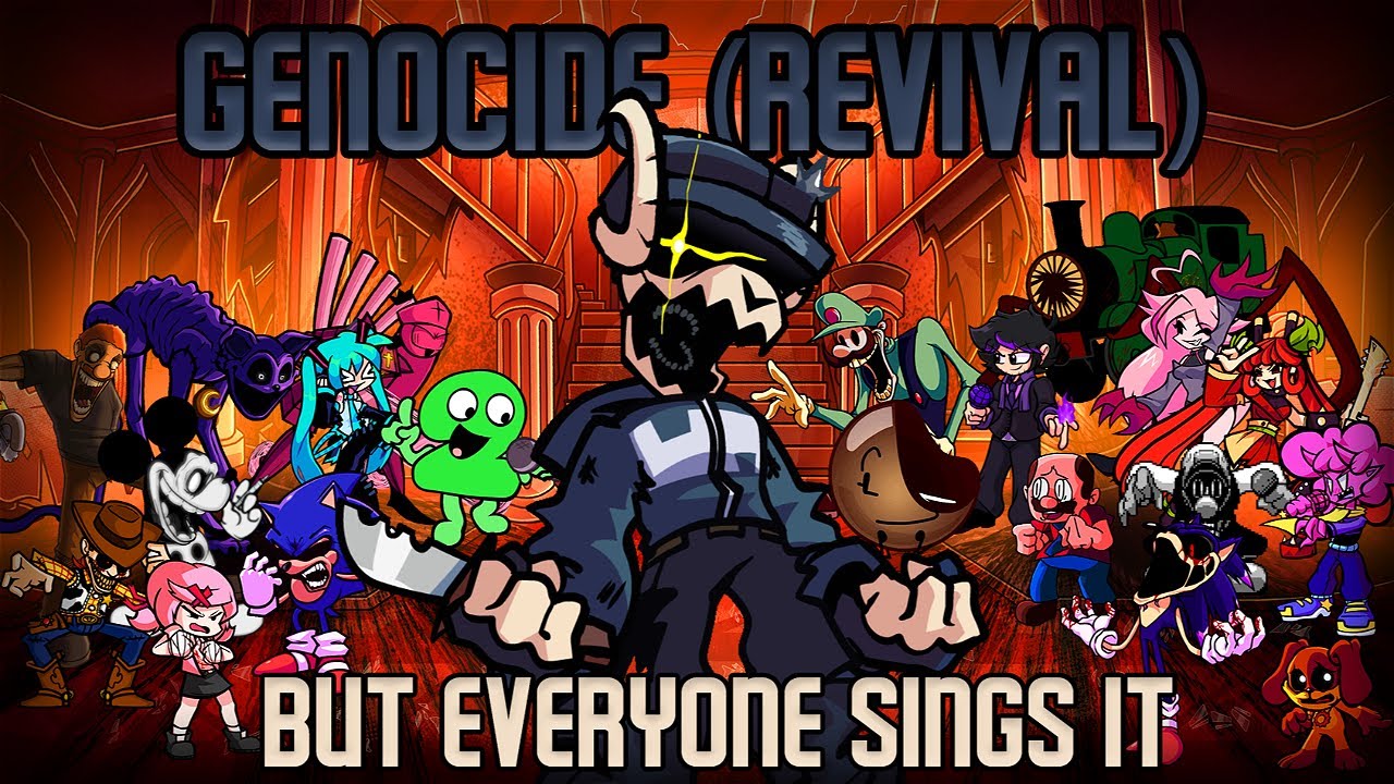 GENOCIDE REVIVAL but Every Turn a Different Character Sings It 🎵🎤 (FNF BETADCIU)