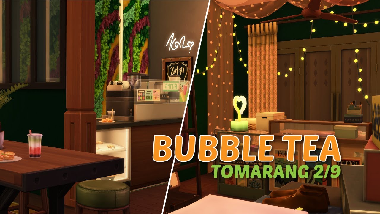 Un bubble tea et une friperie au coeur du centre ville - Rénovation Tomarang 2/9 - Les Sims 4