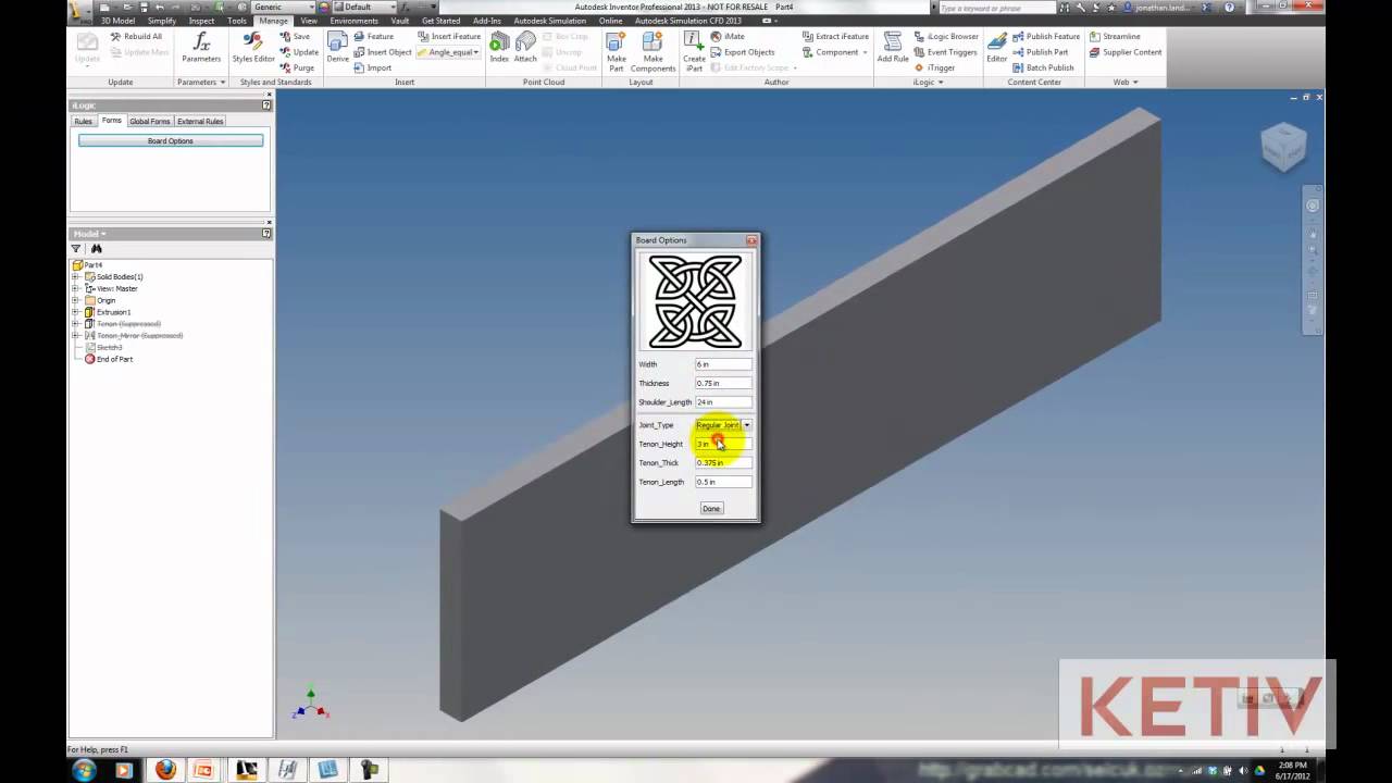 Using a Form to Make an iLogic Rule User Friendly