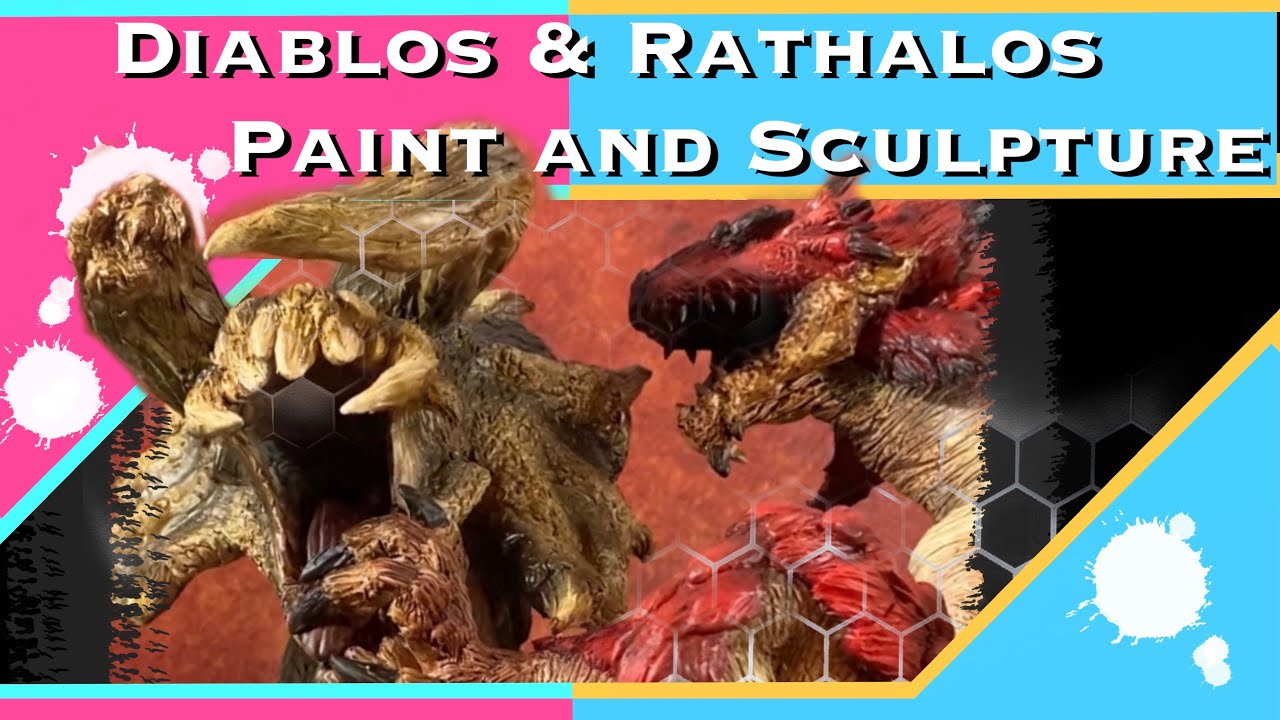 Diablos and Rathalos Monster Hunter Movie Sculpture and Paint/ Airbrush