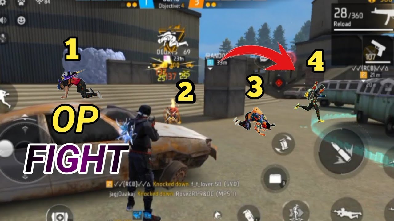 GARENA FREEFIRE🔥🔥🔥 4VS4 CLASHSQUAD RANK GAMEPLAY BY LIPUBHAI - OP FIGHT 5KILLS VIRALVIDEO 