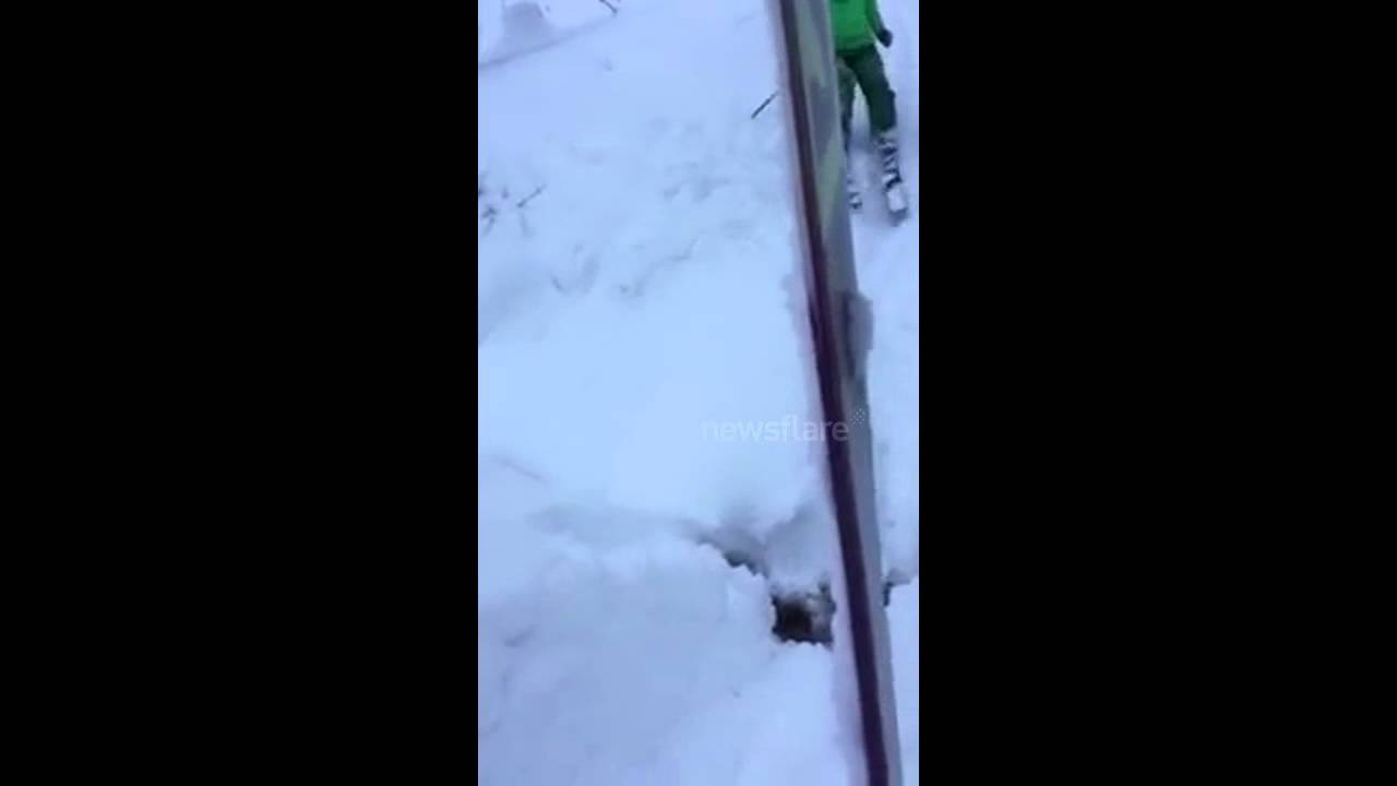 Hilarious skiing fail
