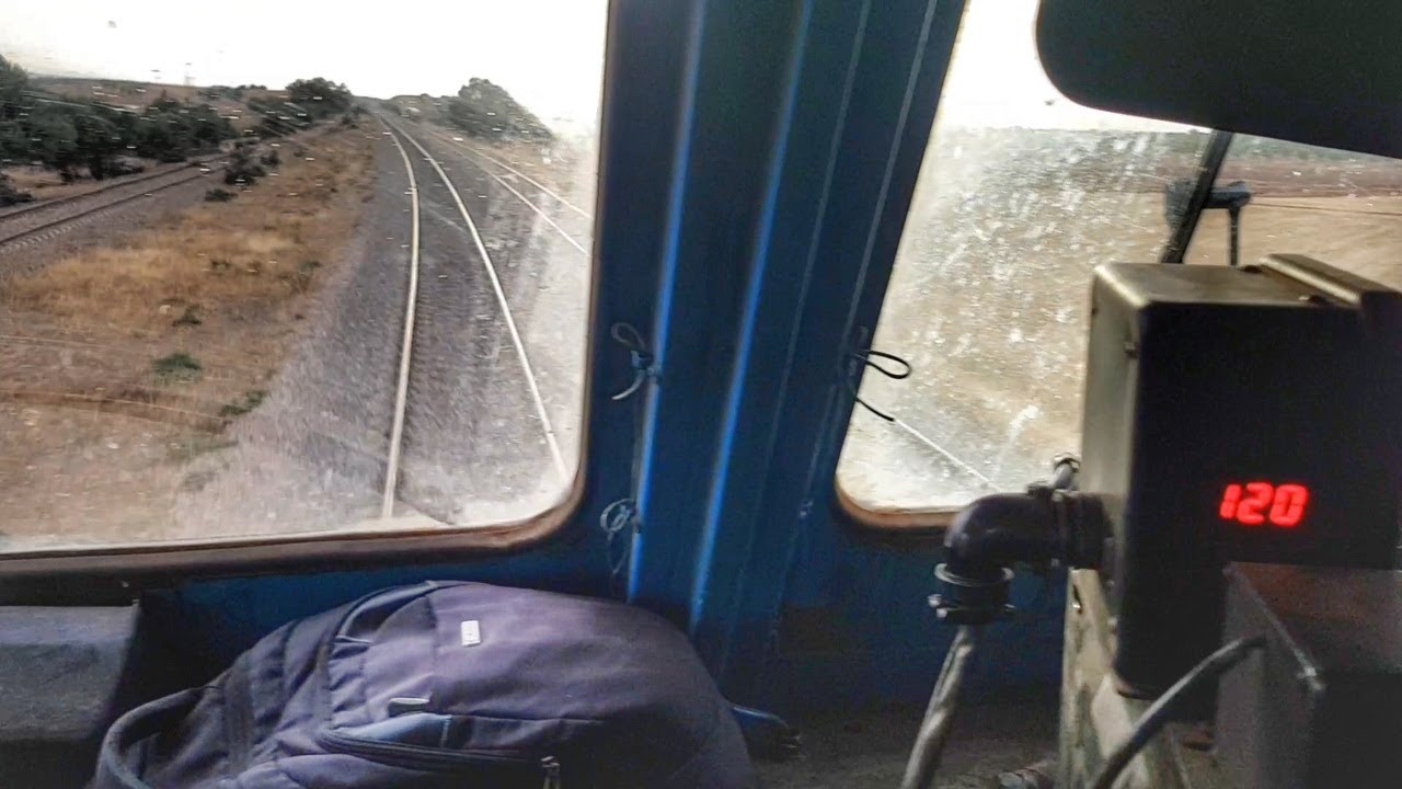 120km/h Morning EMD Cab Ride Exiting Oued Tlelat اقصى سرعة من داخل كابينة القاطرة