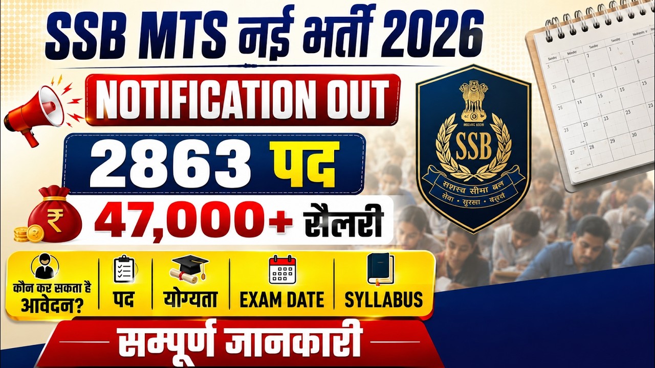 SSB MTS Notification 2026 Out | MTS 2026 Vacancy, Syllabus, Eligibility & Exam Date | BY ASHU SIR