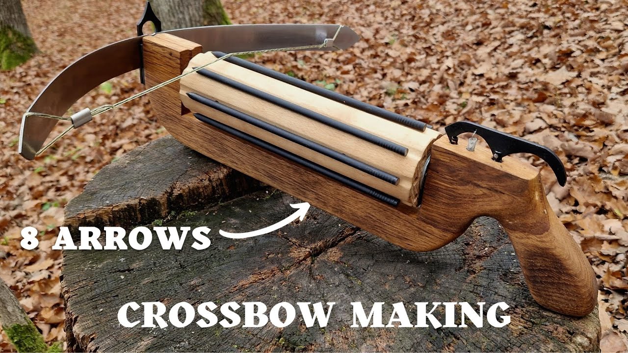 Forging a CROSSBOW out of Rusted Spring 8 ARROWS