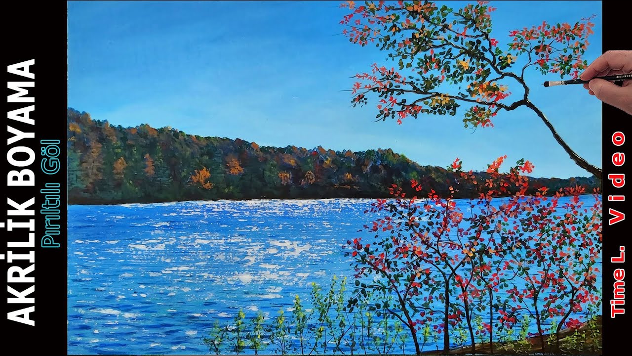 Resim #26 Manzara Resmi nasıl yapılır | Akrilik boya nasıl kullanılır | Landscape Painting Tutorials