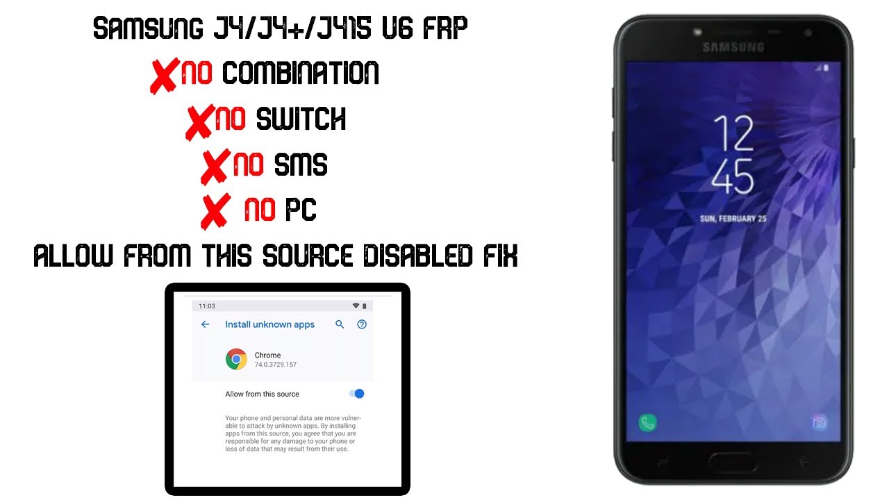 SAMSUNG J4/J4+/J415 U6 FRP BYPASS | ALLOW FROM SOURCE FIX | NEW METHOD 2021