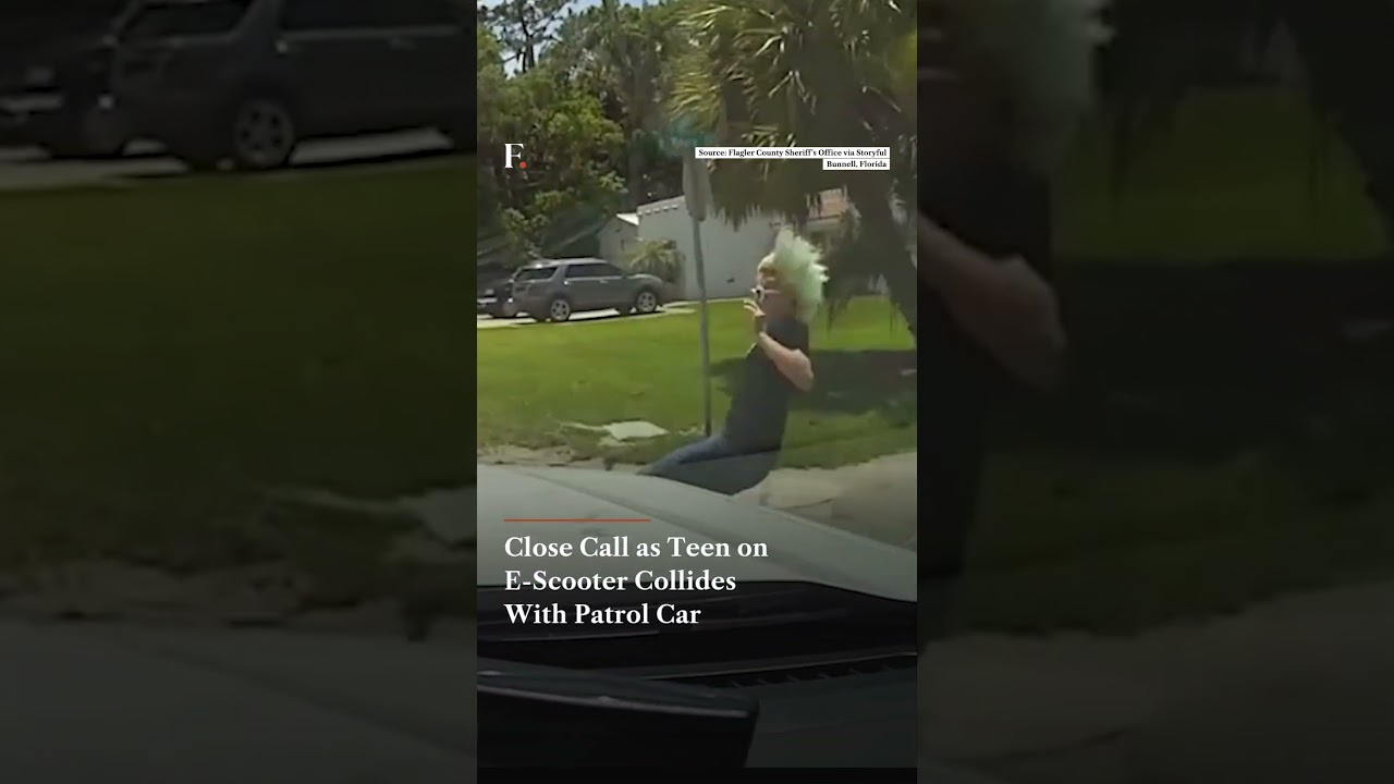 Teen On E-Scooter Crashes Into Patrol Car After Running Stop Sign | N18G