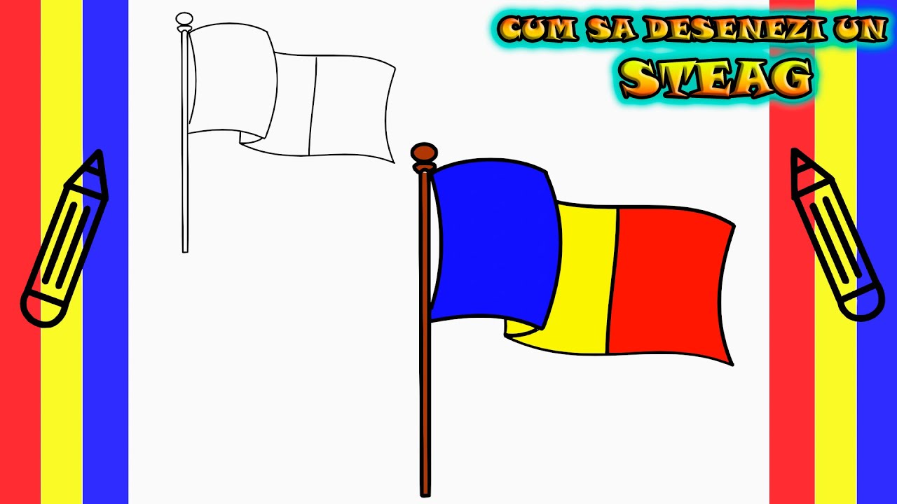 ❤️💛💙 ZIUA ROMANIEI|Cum să desenezi steagul României |Tutorial pentru Ziua Națională|Deseneaza Singur