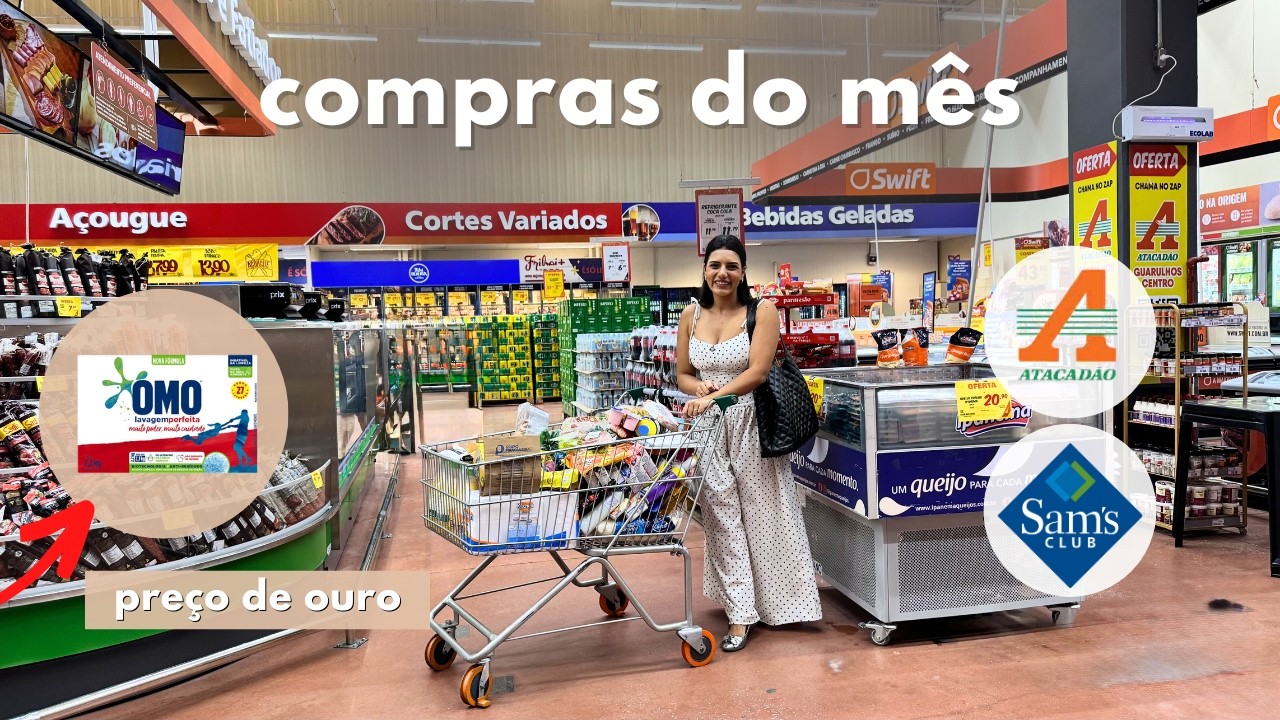 Compras do Mês 🛒 de Fevereiro em 2  Supermercados para 4 pessoas | Gastei mais de R$ 1000 🤑
