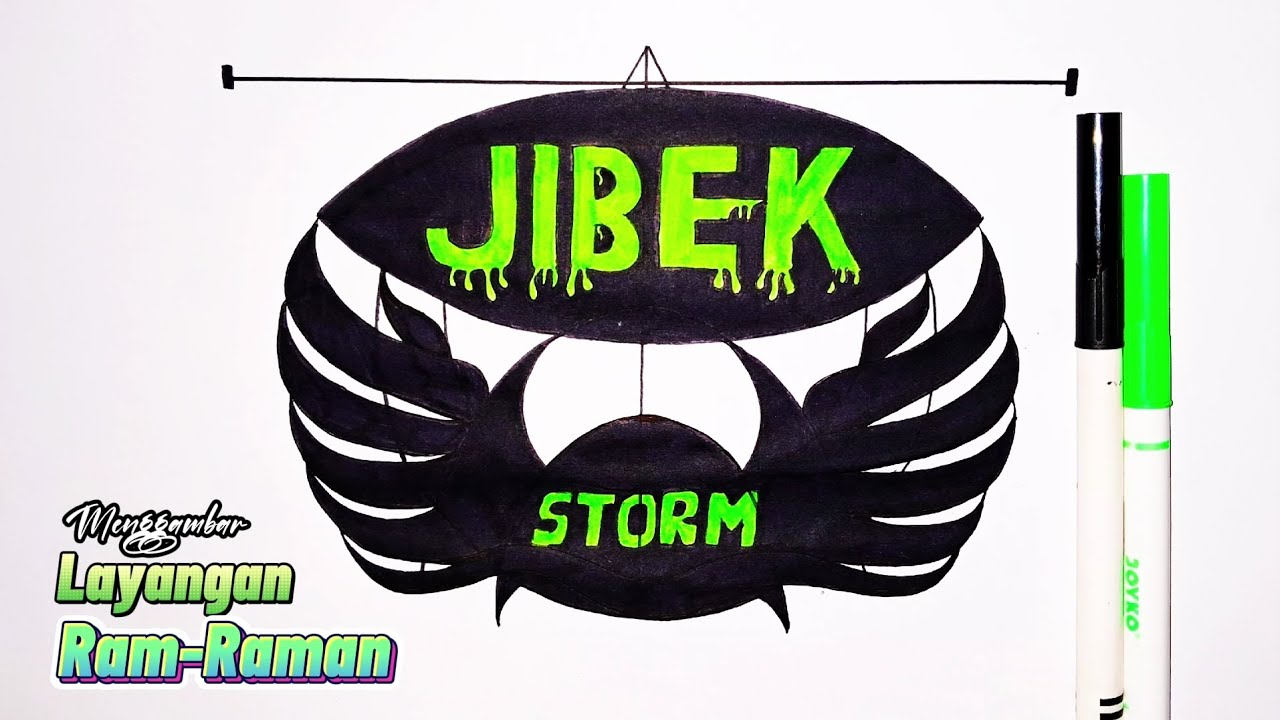 LAYANGAN RAM RAMAN JIBEK || CARA MENGGAMBAR LAYANGAN RAM RAMAN JIBEK || HOBIKU MENGGAMBAR