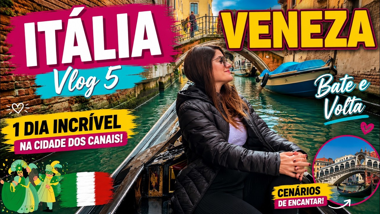 Itália Vlog 5: Veneza bate e volta de trem saindo de Milão | Gôndola, dicas e valores