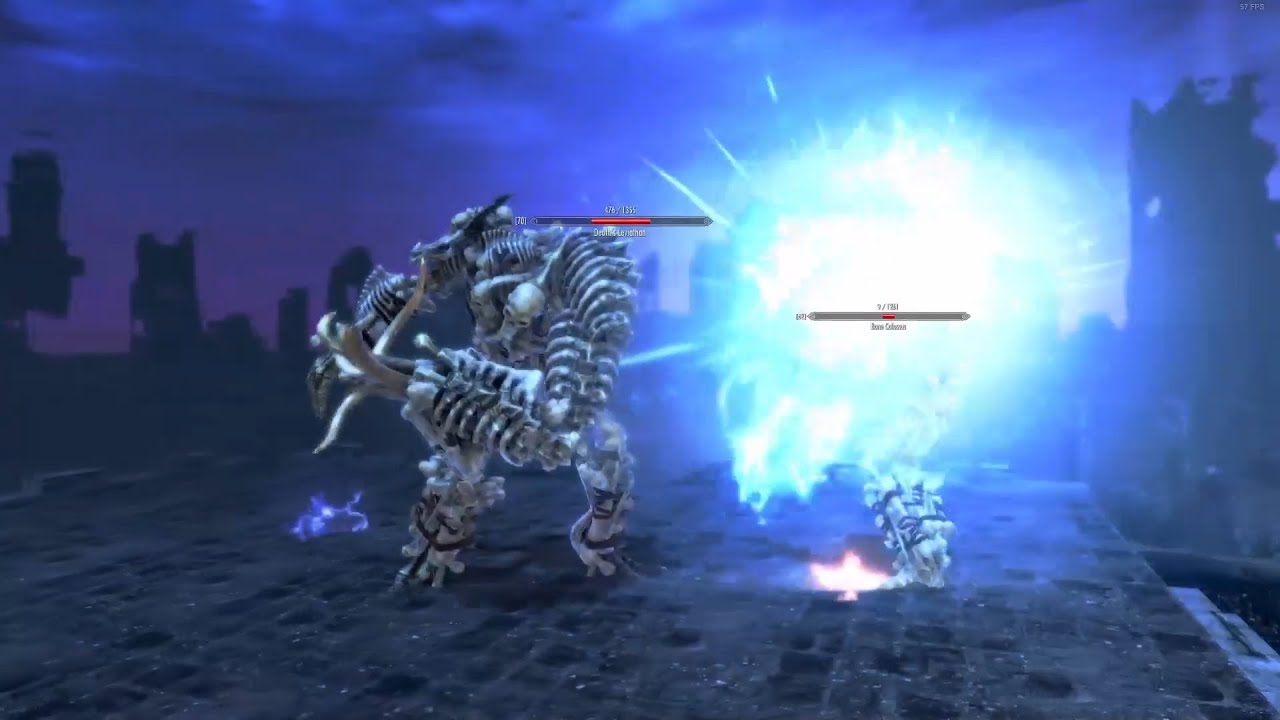 Skyrim Battles - Bone Colossus vs. Falmer, Gravelord, Karstaag, and more