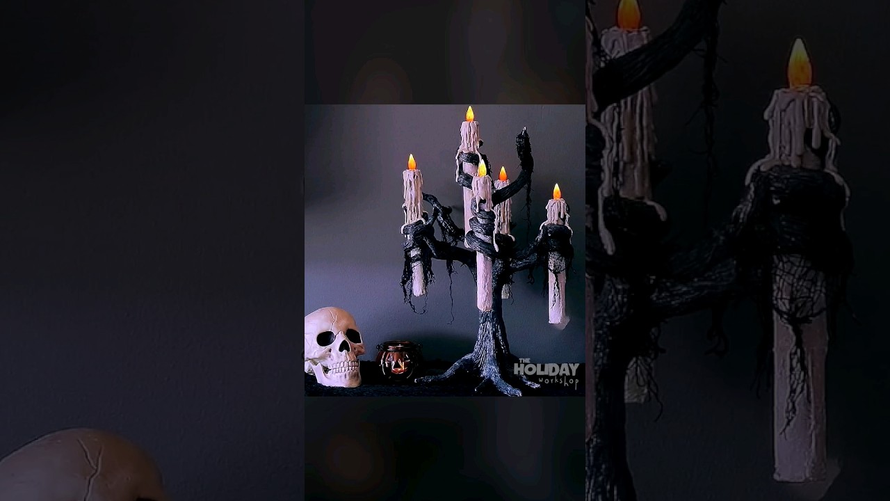 DIY Spooky Tree Candelabra #halloween2024 #diyhalloweendecor #diyhalloween