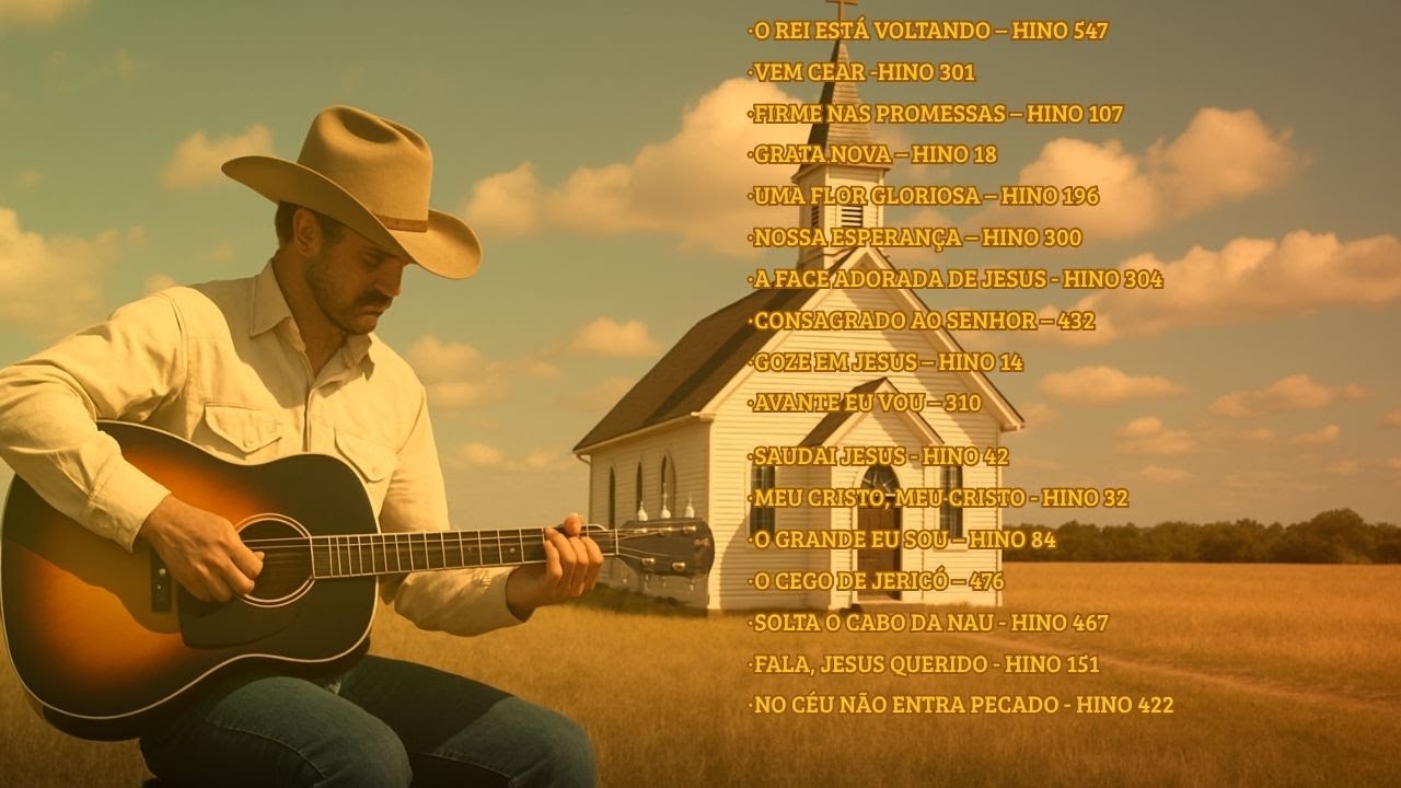 Melhores Hinos da Harpa Cristã - 1h de Country Gospel ✝️ 🎸