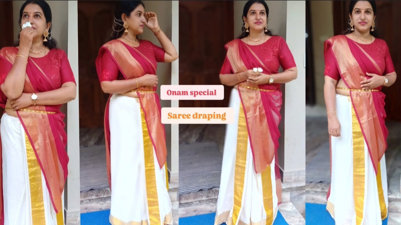 സാരിയും സെറ്റ് മുണ്ടും ഉപയോഗിച്ച് ഇങ്ങനെ ആരേലും style ചെയ്തിട്ടുണ്ടോ☺️ @Ammuarchanaofficial 