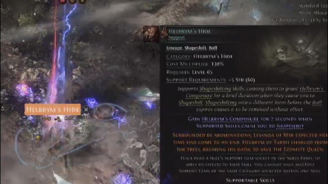 Path of Exile 2 Helbryn's Hide Drop Location New Shapeshift Lineage Support Gem